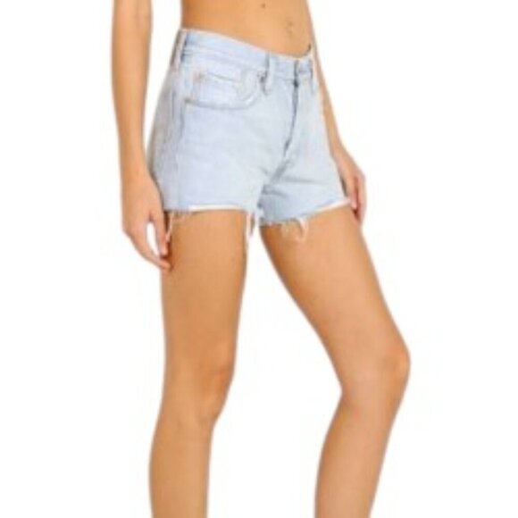 Levi's 501 Light Wash Jean Shorts 24 - Picture 1 of 5